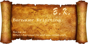 Bernauer Krisztina névjegykártya